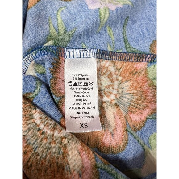 Lularoe Women's Jessie Blue Floral Dress w/ Pockets - Picture 6 of 6